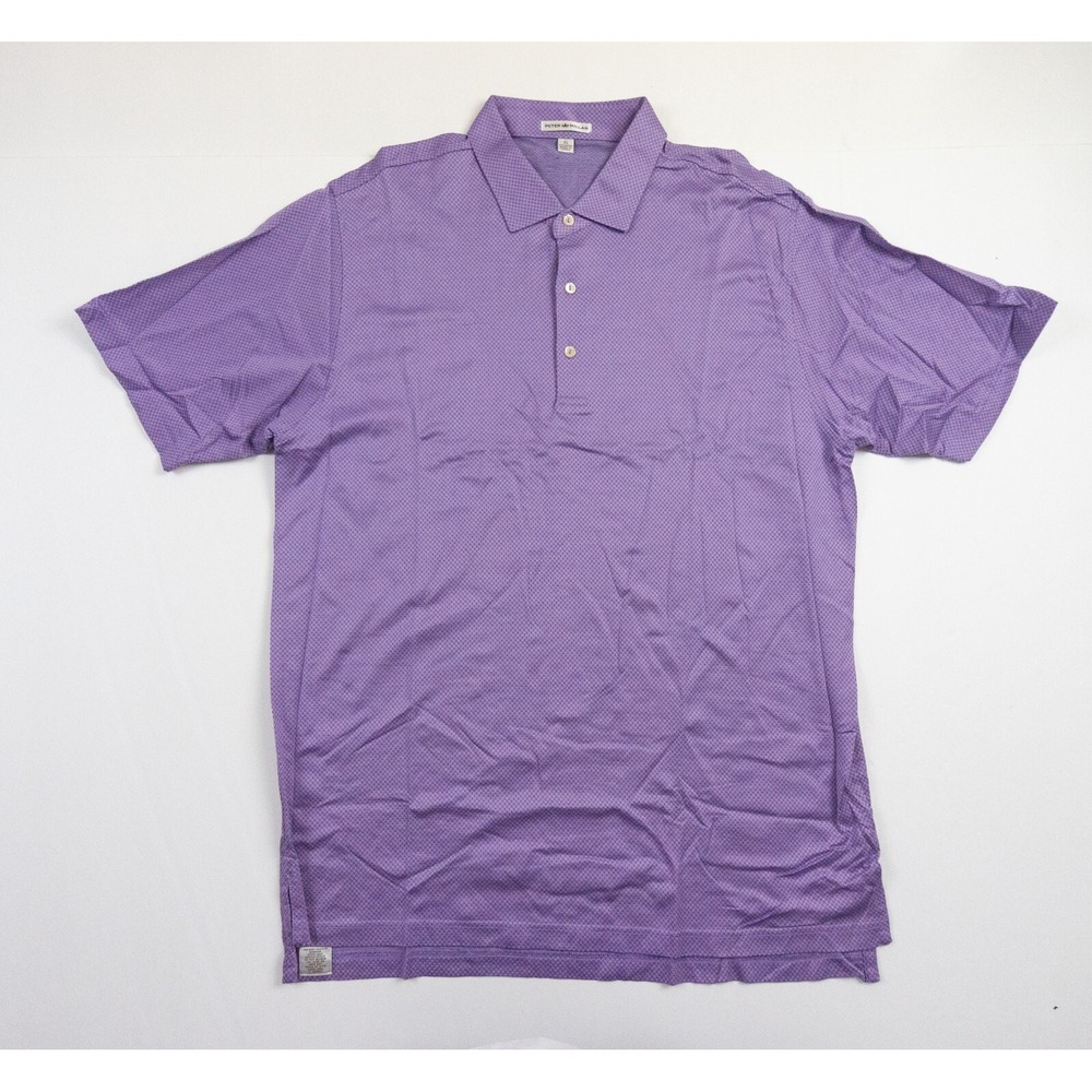 Peter Millar Polo Shirt Mens XLarge Purple Short Sleeve Collared Adult Preppy